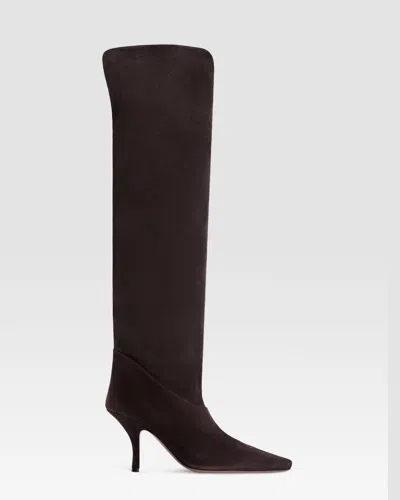Paris Texas Over-the-knee Suede Boot In Grape