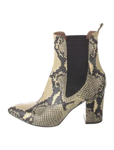 Pre-owned Paris Texas Patent Leather Animal Print Chelsea Boots In Neutral
