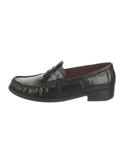 Pre-owned Paris Texas Patent Leather Animal Print Loafers In Black