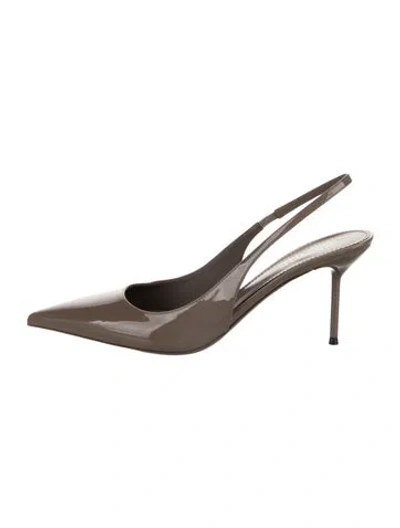 Pre-owned Paris Texas Patent Leather Crystal Embellishments Slingback Pumps In Black