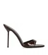 Paris Texas Lidia Brown Mules With Stiletto Heel In Patent Leather Woman In Brown