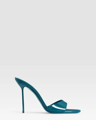 Paris Texas Patent Leather Mule In Blue