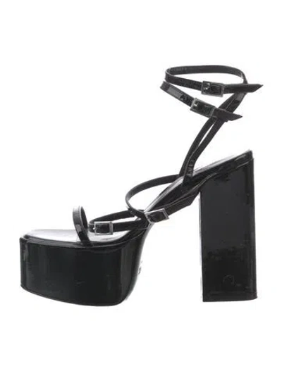 Pre-owned Paris Texas Patent Leather Sandals In Black