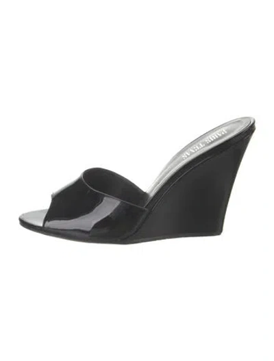 Pre-owned Paris Texas Patent Leather Slides In Black