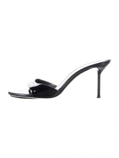 Pre-owned Paris Texas Patent Leather Slides In Blue