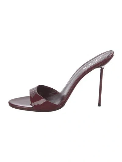 Pre-owned Paris Texas Patent Leather Slides In Burgundy