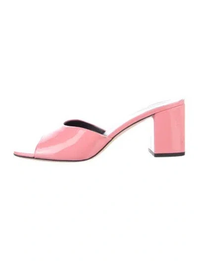 Pre-owned Paris Texas Patent Leather Slides In Pink