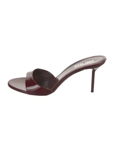 Pre-owned Paris Texas Patent Leather Slides In Red