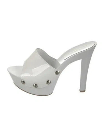 Pre-owned Paris Texas Patent Leather Slides In White