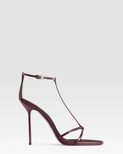 Paris Texas Patent Leather T-strap Sandal In Red