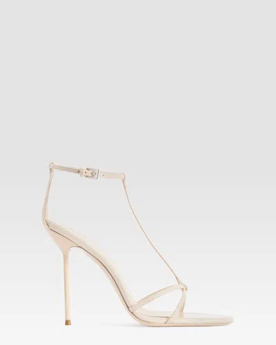 Paris Texas Patent Leather T-strap Sandal In White
