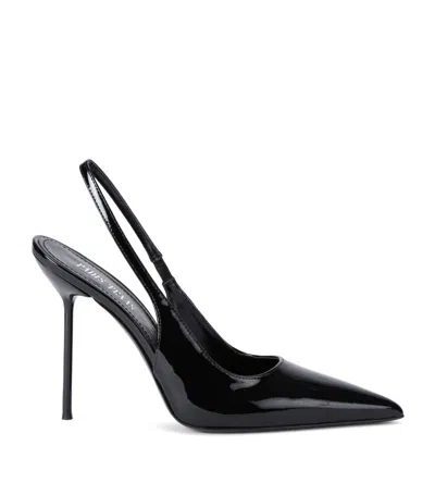 Paris Texas 105mm Lidia Patent Leather Slingbacks In Black