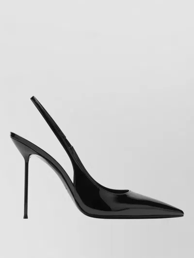 Paris Texas Patent Slingback Pumps Pointed Toe Stiletto In Black