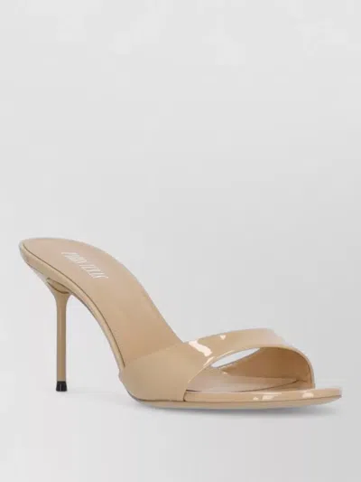 Paris Texas Patent Stiletto Heel Round Toe Mules
