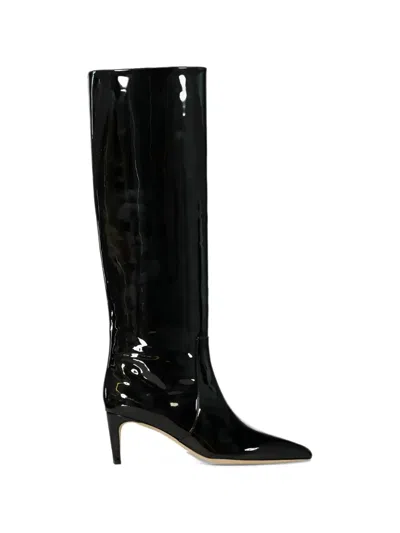 Paris Texas Patent-finish Knee-high Boots In 블랙