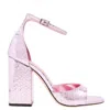 Paris Texas Pink Fiona Embossed Leather Sandals In Pink