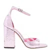 Paris Texas Pink Fiona Embossed Leather Sandals In Pink
