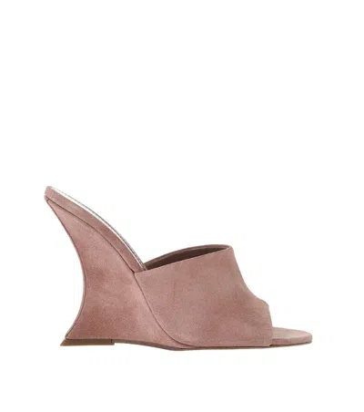 Paris Texas Pink Suede Wedges In Brown