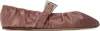 Paris Texas Pink Sveva Plisse Buckle Ballerina Flats In Dark Phard