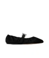 Paris Texas Pleated Ballet Flats In Black