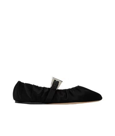 Paris Texas Pleated Ballet Flats In Black