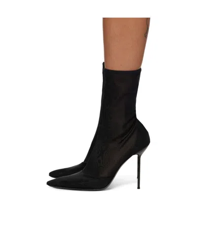 Paris Texas Black Lidia Stretch Ankle Boots
