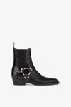 Paris Texas Helena Shiny Vintage Leather Ankle Boots In Black