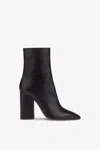 Paris Texas Pointed Ankle Boots In Smooth Black Leather In Black