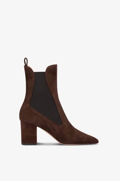 PARIS TEXAS POINTED ANKLE BOOTS IN SOFT PEPPER SUEDE LEATHER