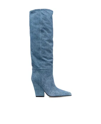 Paris Texas Pointed Boots In Blue