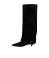 Paris Texas Ines Suede Comma-heel Knee Boots In Black