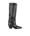 Paris Texas Black Texture-effect Leather Boots In Black