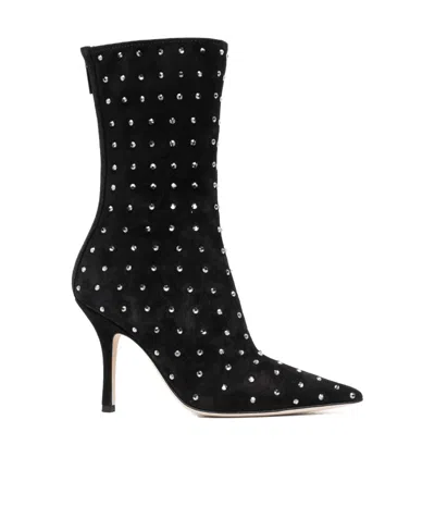 Paris Texas Pointed High-heeled Ankle Boots In Black