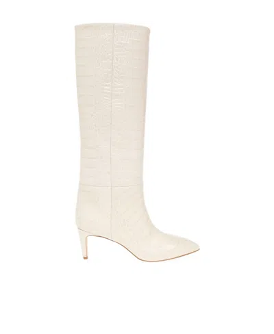 Paris Texas Pointed High-heeled Boots In White