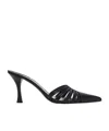 Paris Texas Black Leather Nadia Mules In Black