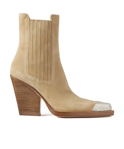 Paris Texas Pointed Short Boots In Nude