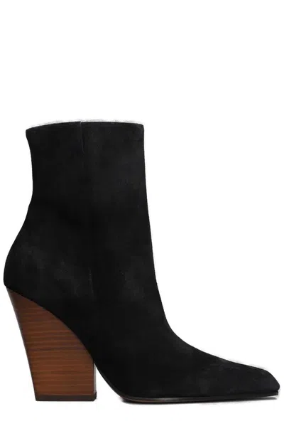 Paris Texas Pointed Toe Ankle Boots In Black