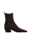 Paris Texas Pointed-toe Block-heel Boots In Brown