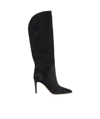 Paris Texas Pointed Toe Boots In Black