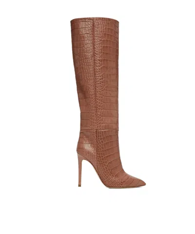 Paris Texas Pointed Toe Boots In Brown