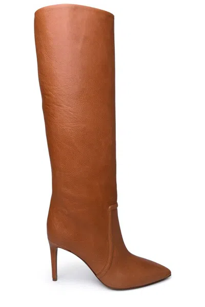 Paris Texas Pointed Toe Heeled Boots In Brown