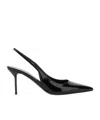 Paris Texas Lidia Slingback 70 Pumps In Black Patent Leather In Animal Print
