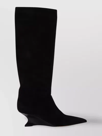 Paris Texas Pointed Toe Knee Length Suede Ankle Boots