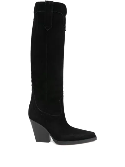 PARIS TEXAS POINTED-TOE LEATHER BOOTS