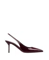 Paris Texas Pointed Toe Patent Slingback Heels With 70 Mm Stiletto In Black