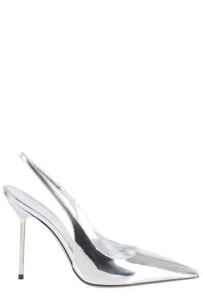 Paris Texas Lidia 115mm Metallic-effect Leather Pumps In Silver