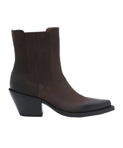 Paris Texas Dallas Pointed-toe Leather Ankle Boots In Brown