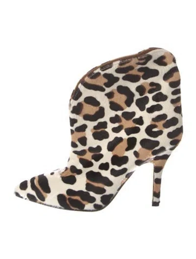 Pre-owned Paris Texas Ponyhair Animal Print Boots In Black