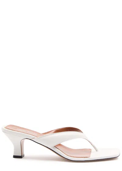 Paris Texas Portofino 55 Leather Mules In White