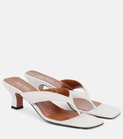 Paris Texas Portofino 55 Leather Thong Sandals In White